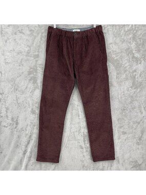 Wellen Brown Corduroy Easy Pants Slim Organic Cotton Casual Classic